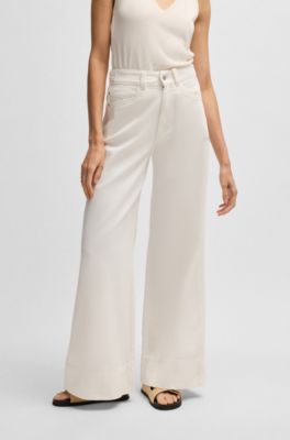 Relaxed-fit broek van katoenen twill, Wit