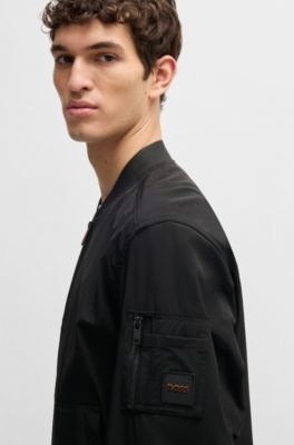 Veste en tissu froiss&eacute; extensible, Noir