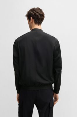Veste en tissu froiss&eacute; extensible, Noir