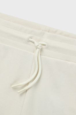 Cotton-terry shorts with Happy HUGO logo, Natural