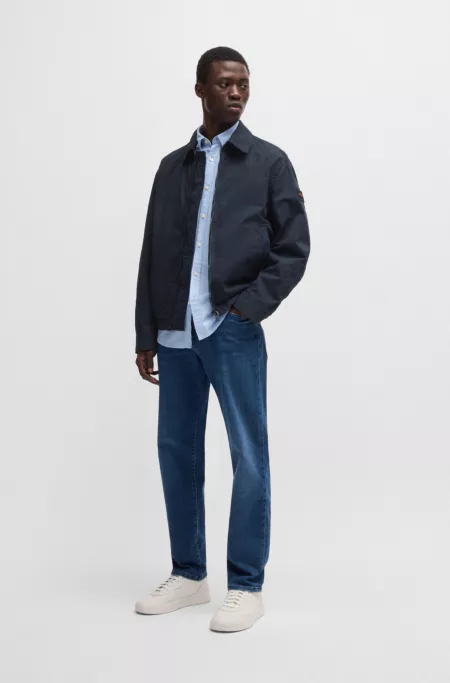 Relaxed-fit jacket in stretch-cotton twill