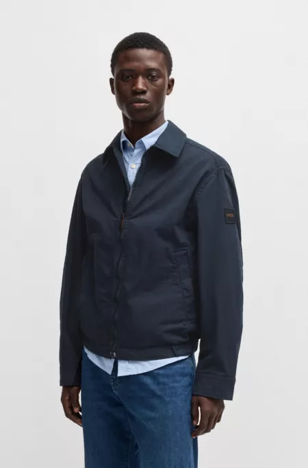 Relaxed-fit jacket in stretch-cotton twill