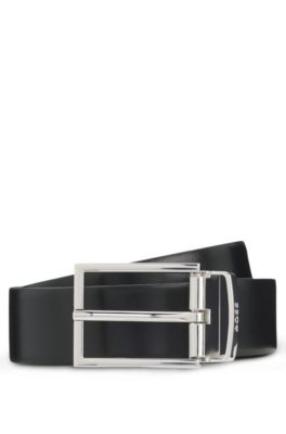 Reversible belt in Italian leather, Black