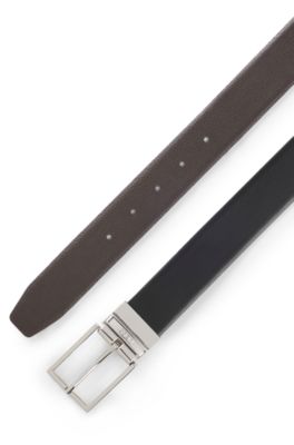 Reversible belt in Italian leather, Black