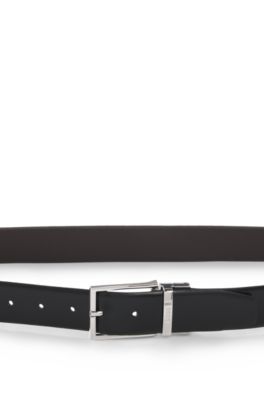 Reversible belt in Italian leather, Black