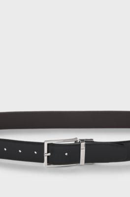 Reversible belt in Italian leather, Black