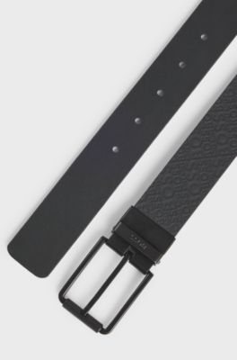 Reversible belt in Italian leather, Black