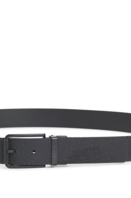 Reversible belt in Italian leather, Black