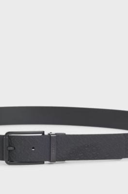 Reversible belt in Italian leather, Black