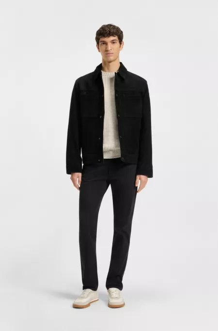 Trucker-style jacket in suede