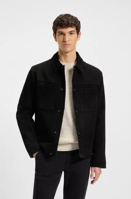 Trucker-style jacket in suede