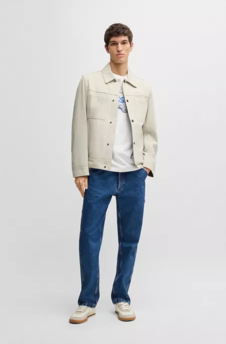Trucker-style jacket in suede