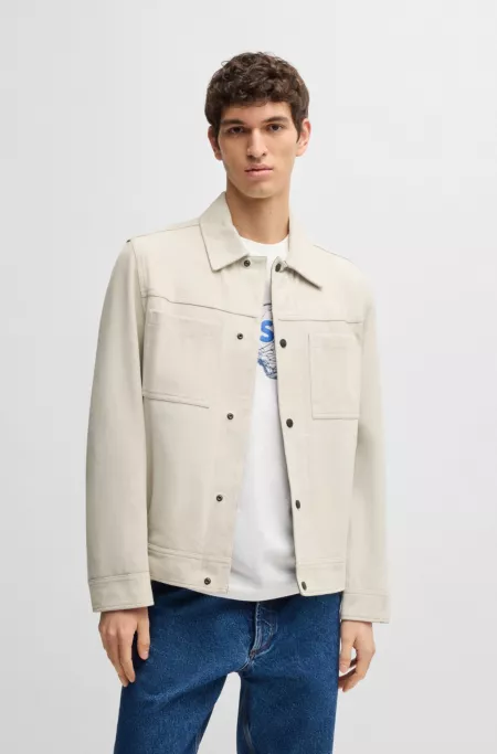 Trucker-style jacket in suede