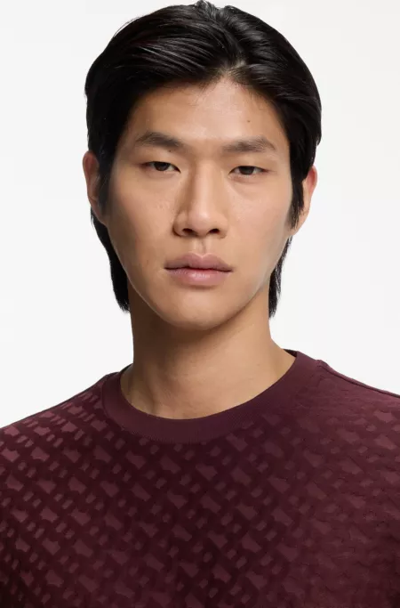 Monogram-jacquard T-shirt in mercerised cotton