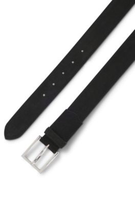 Dressletic leather belt with concealed elastic, Black