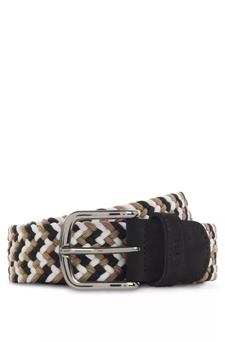 Ceinture tissée avec finitions en cuir