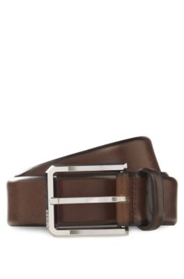 Italian-leather belt, Dark Brown