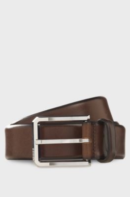 Italian-leather belt, Dark Brown