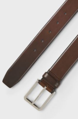 Italian-leather belt, Dark Brown