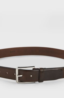 Italian-leather belt, Dark Brown