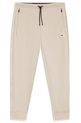 Stretch-cotton-blend tracksuit bottoms with logo patch