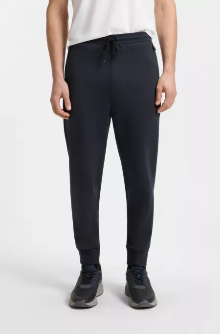 Stretch-cotton-blend tracksuit bottoms with logo patch