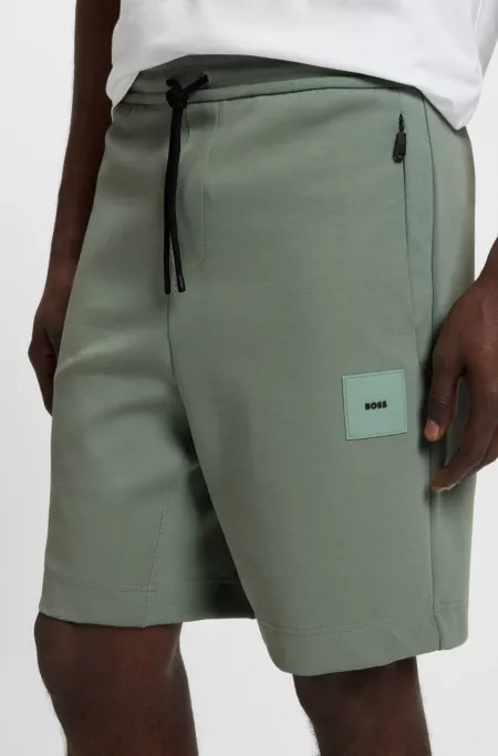 Cotton-blend shorts with stretch