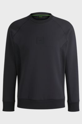 Cotton-blend sweatshirt with stretch, Dark Blue
