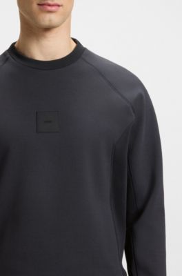 Cotton-blend sweatshirt with stretch, Dark Blue