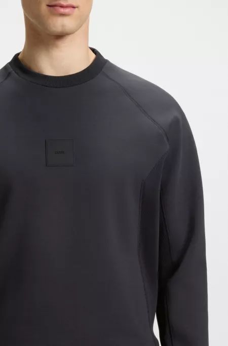 Cotton-blend sweatshirt with stretch