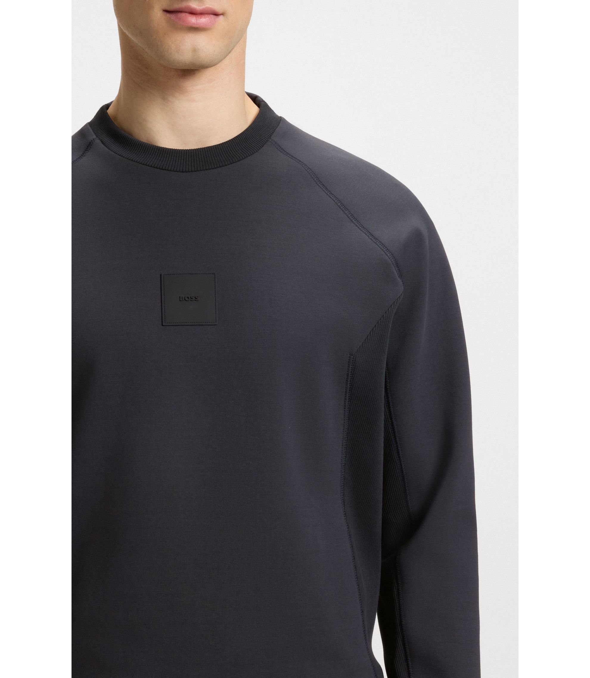 BOSS - コットンブレンド スウェットシャツ ストレッチ - ダーク