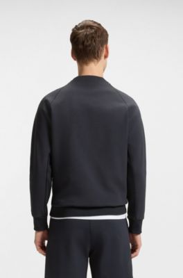 Cotton-blend sweatshirt with stretch, Dark Blue