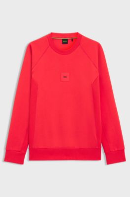 Cotton-blend sweatshirt with stretch, Red