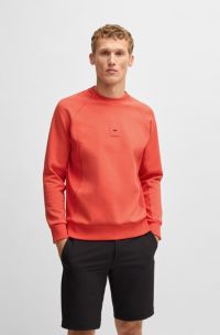 Cotton-blend sweatshirt with stretch, Orange