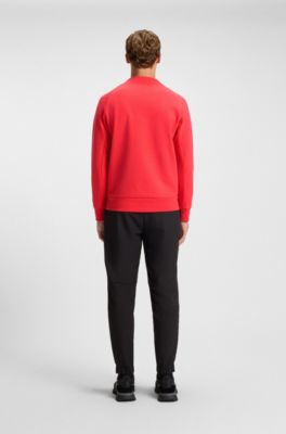 Cotton-blend sweatshirt with stretch, Red