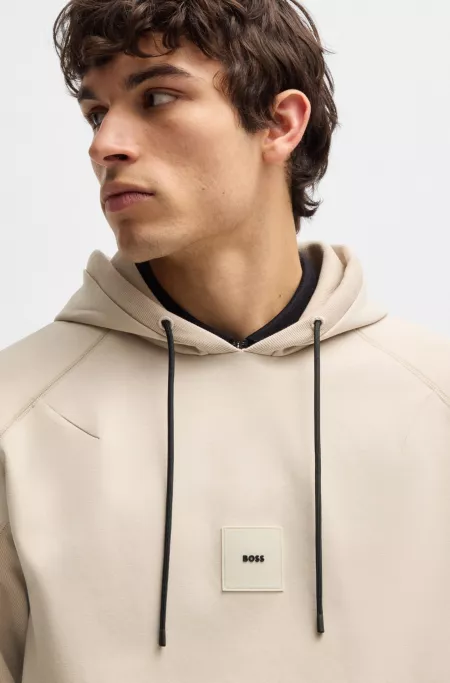 Cotton-blend hoodie with stretch