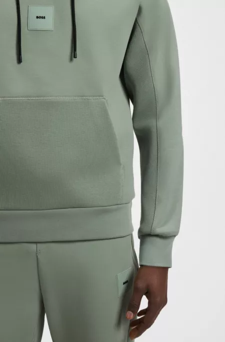 Cotton-blend hoodie with stretch