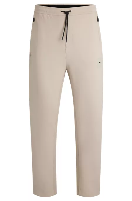 Cotton-blend tracksuit bottoms with stretch