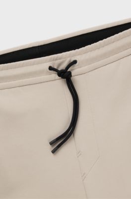 Cotton-blend tracksuit bottoms with stretch, Light Beige