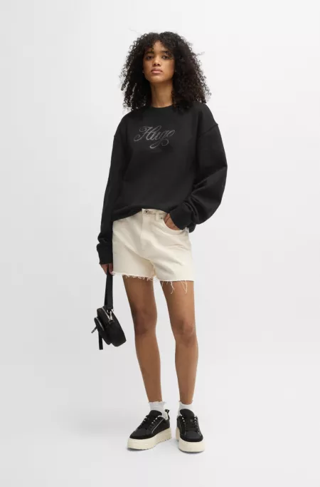 Oversized-fit sweatshirt in cotton terry with logo artwork