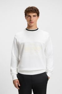 Relaxed-fit sweatshirt with golf artwork, White