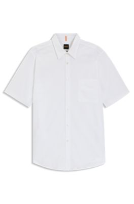 Regular-fit shirt in cotton poplin, White