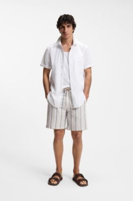 Regular-fit shirt in cotton poplin, White