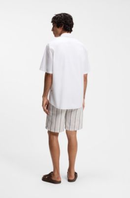 Regular-fit shirt in cotton poplin, White