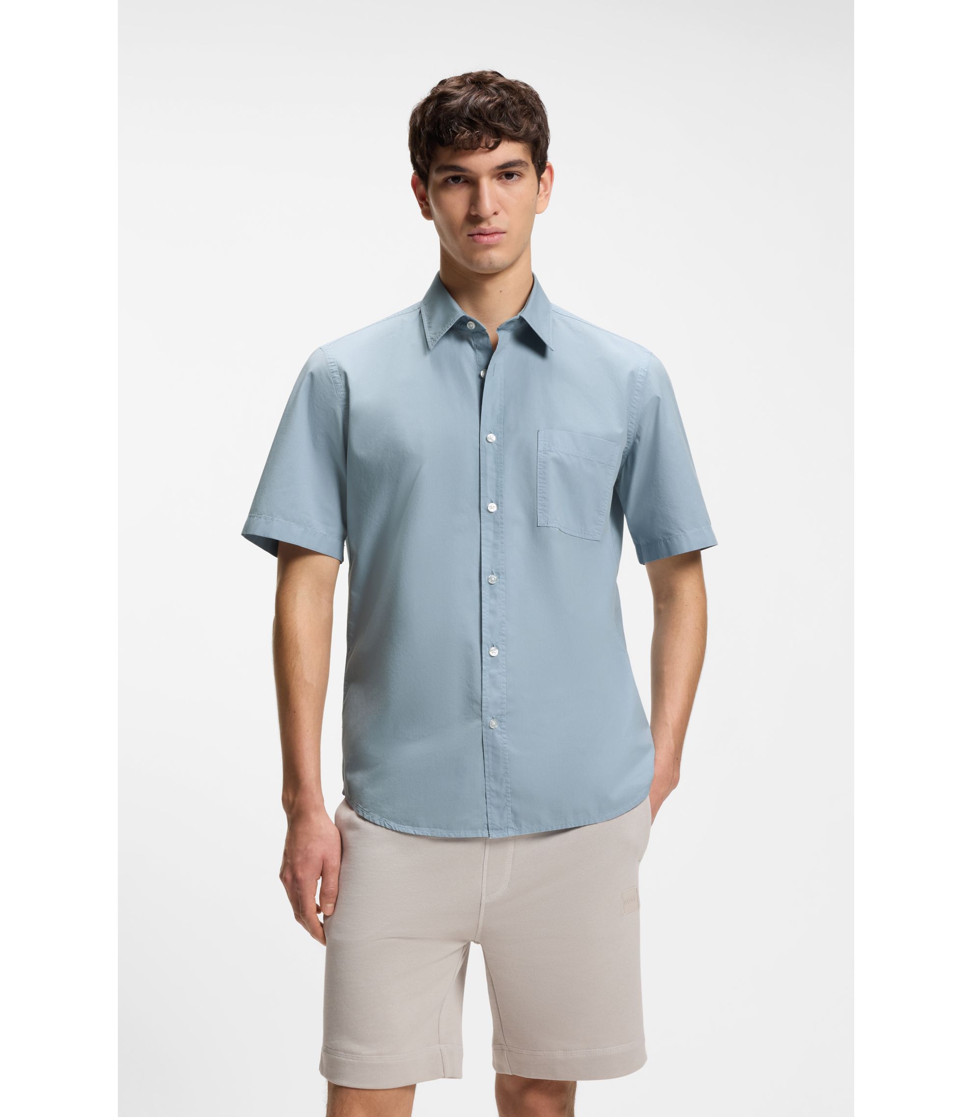 Regular-Fit Hemd aus Baumwoll-Popeline