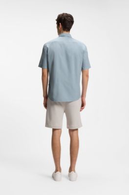Regular-fit shirt in cotton poplin, Light Blue
