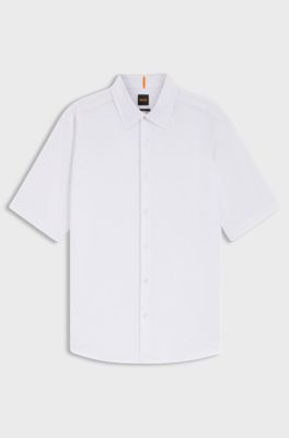 Regular-fit shirt in soft-washed Oxford cotton, White