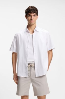 Regular-fit shirt in soft-washed Oxford cotton, White