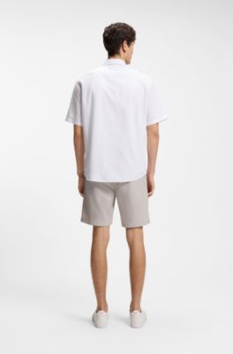 Camicia regular fit in cotone Oxford lavato delicato, Bianco