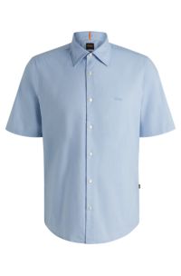 Regular-fit shirt in Oxford cotton, Light Blue